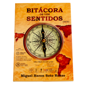 Libro transmedia objeto de arte Heron Rozas narrativa interactiva viaje Sudamérica arte cinético Braille 3D